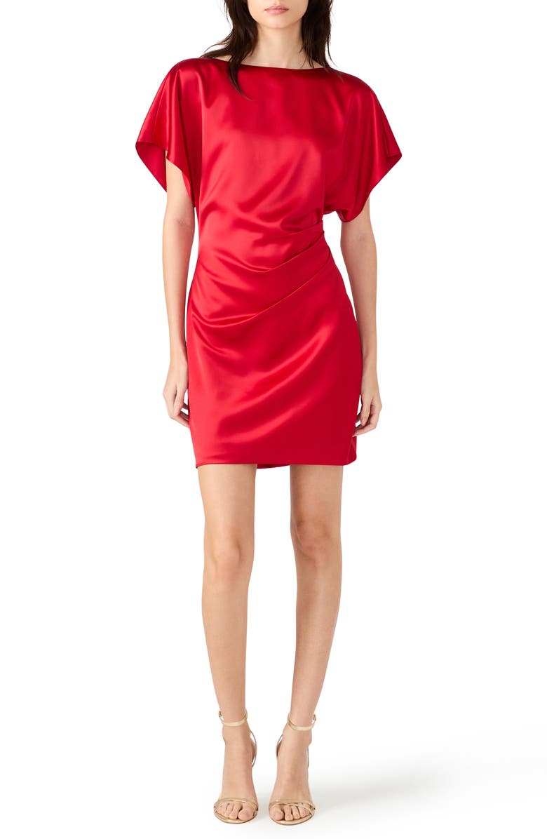Steve Madden Everlee Satin Minidress, Main, color, Dark Red
