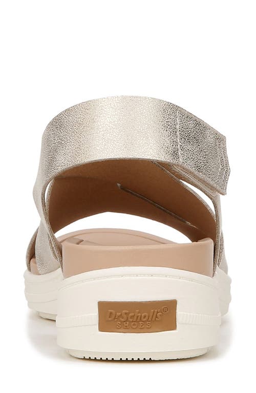 Dr. Scholl's Women's Time Off Fun Ankle Strap Wedge Sandals In Light Gold
