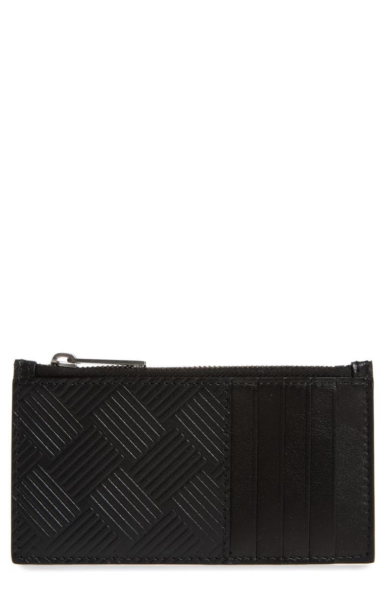 Bottega Veneta Intrecciato Embossed Leather Zip Card Case, Main, color, 