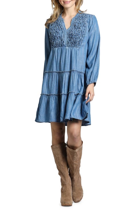 Tiered Long Sleeve Dress