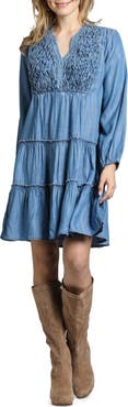 APNY Tiered Long Sleeve Dress