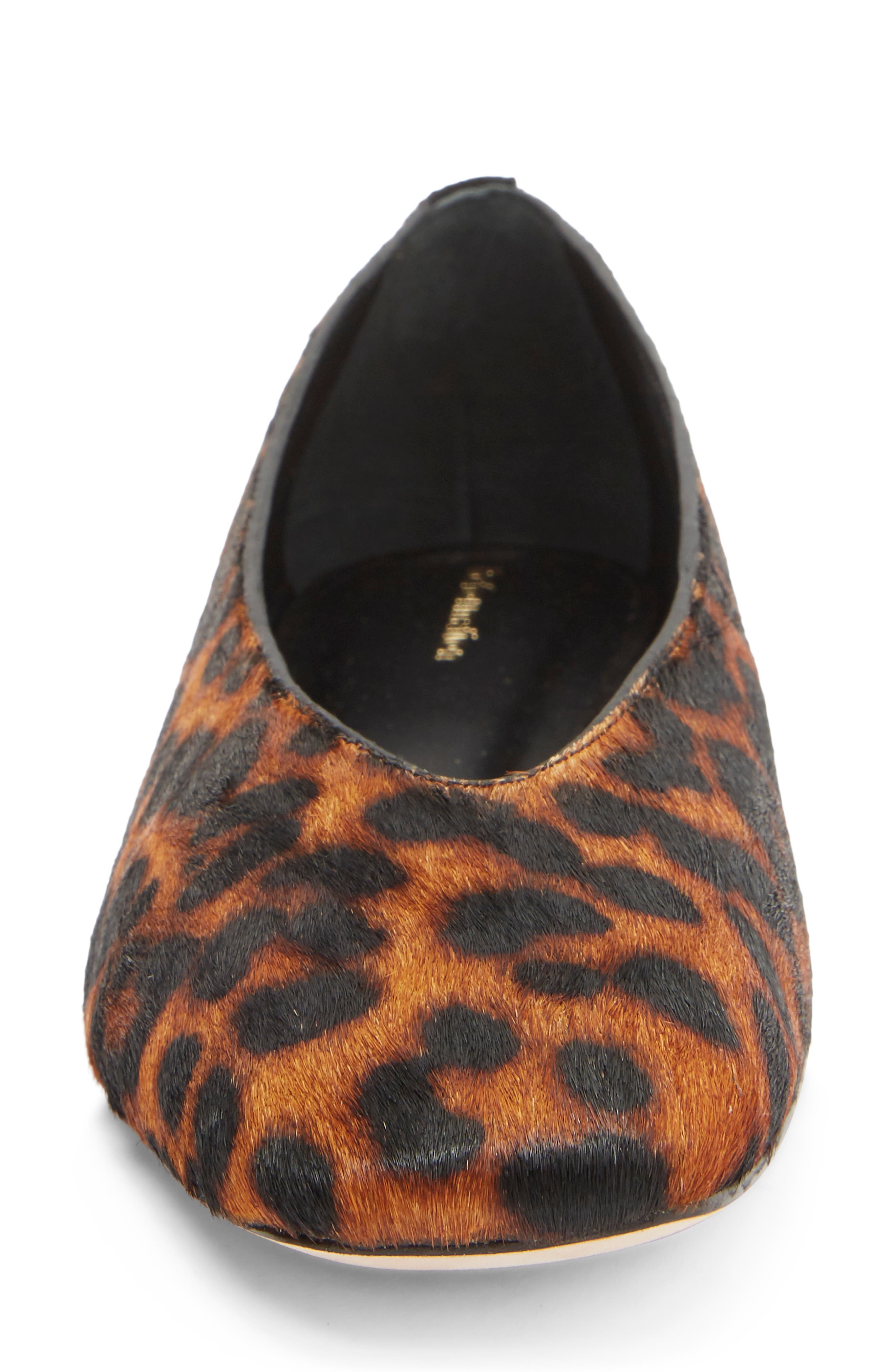 Reformation Prudence Ballet Flat, Alternate, color, Leopard Haircalf