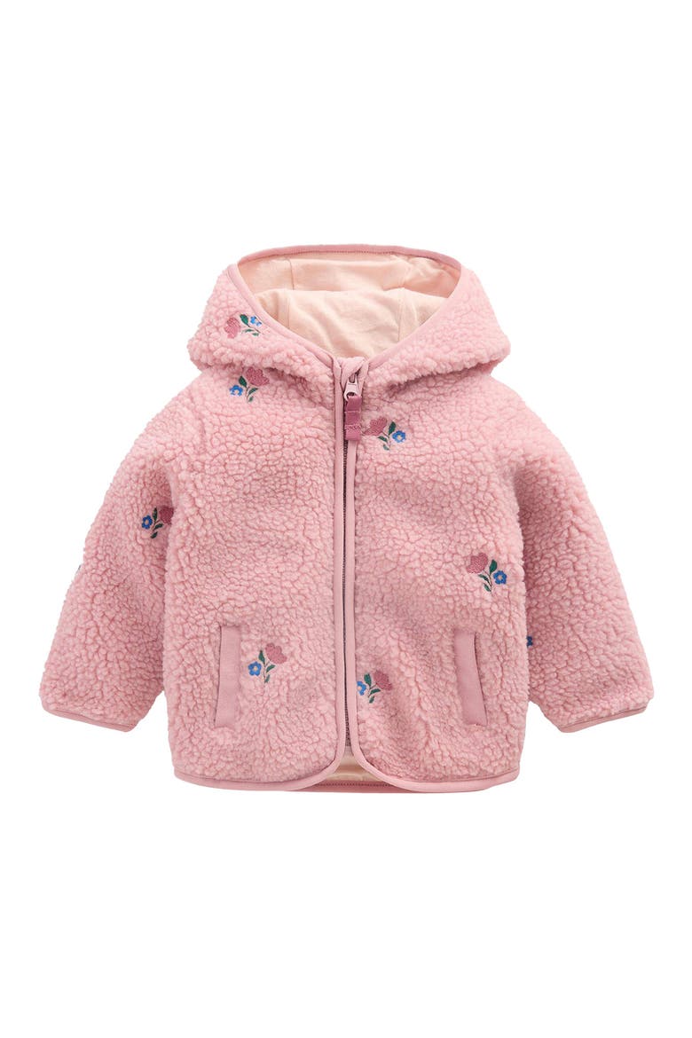 Kids' Embroidered High Pile Fleece Jacket, Main, color, PINK FLORAL