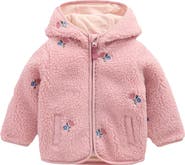 Mini Boden Kids' Embroidered High Pile Fleece Jacket