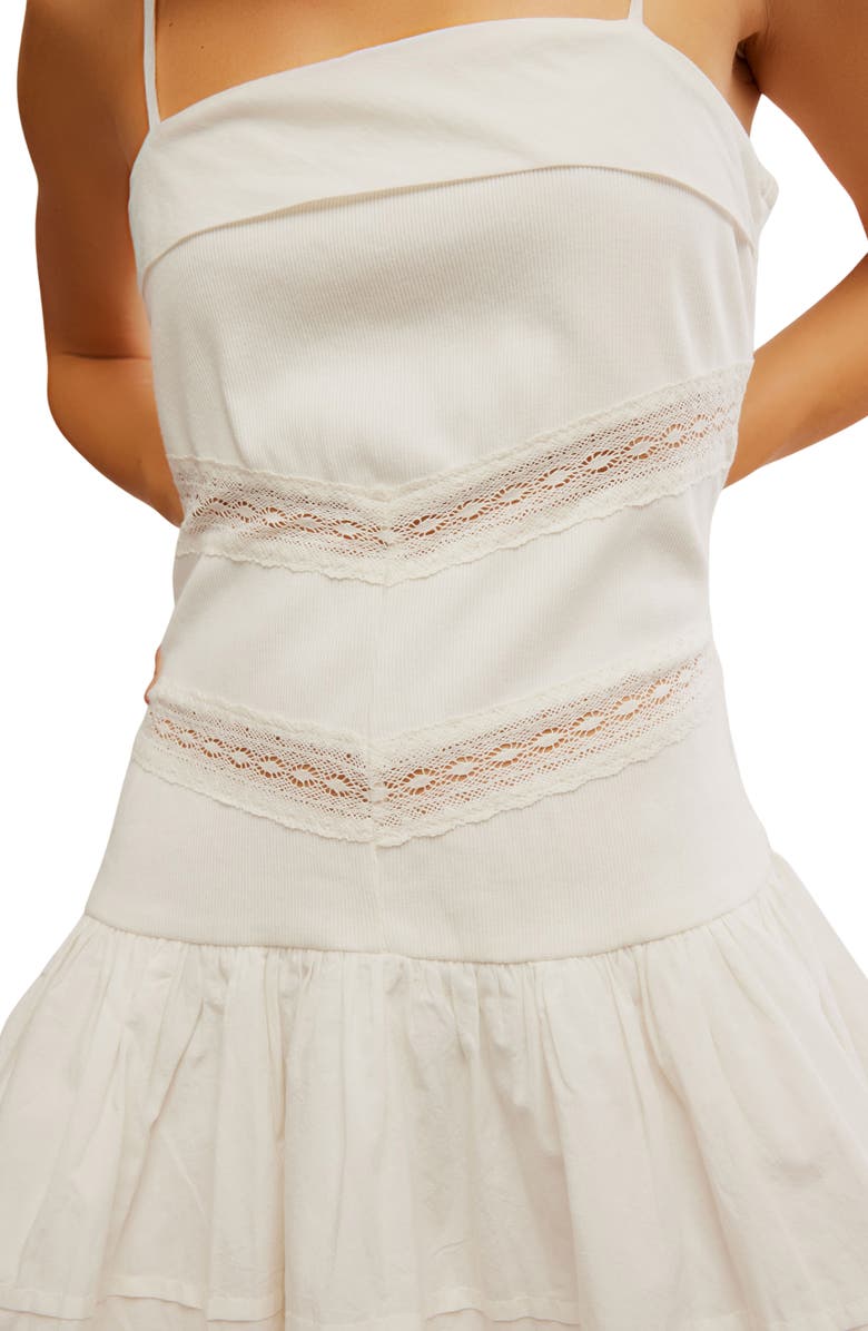Free People Bliss Stretch Cotton Minidress, Alternate, color, Ivory