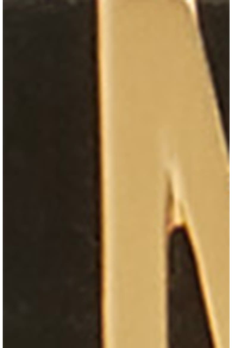 Logo Plate Skinny Velvet Belt, Alternate, color, BLACK WITH GOLD