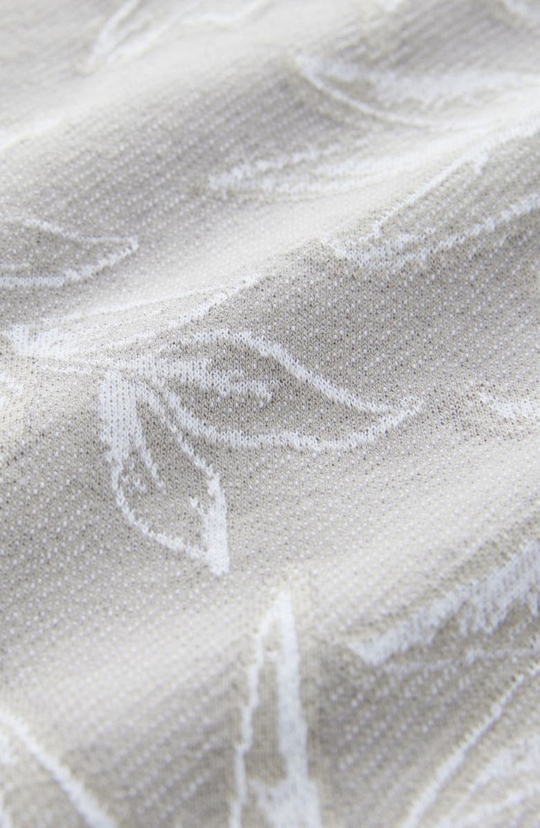 NEXT Kids' Floral Jacquard Cotton Polo & Shorts Set, Alternate, color, Grey