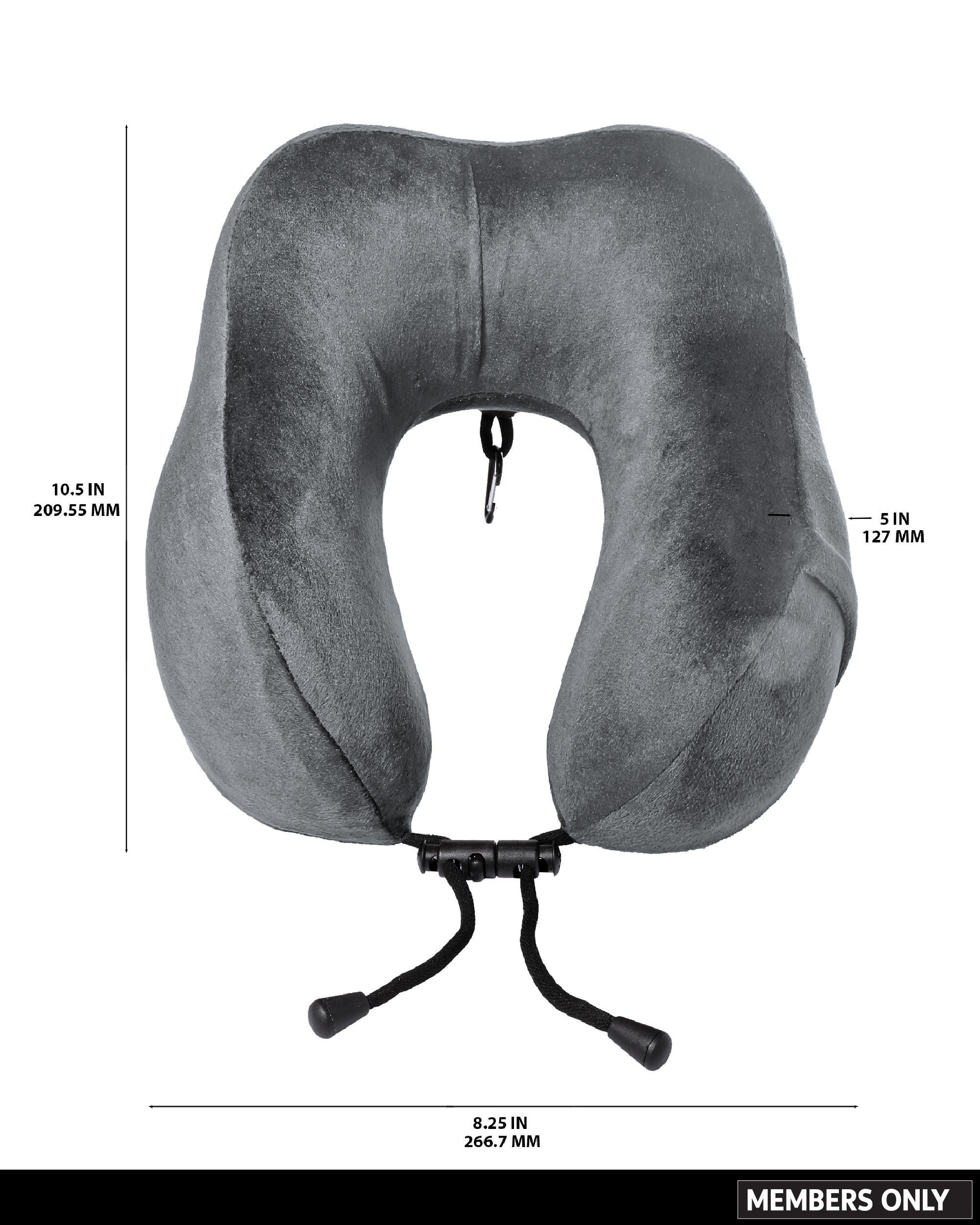 Members Only Memory Foam Travel Neck Pillow, Alternate, color, Black