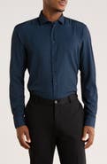SOUL OF LONDON Microfiber Button-Up Sport Shirt