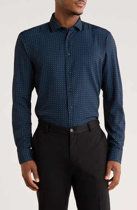 SOUL OF LONDON Microfiber Button-Up Sport Shirt