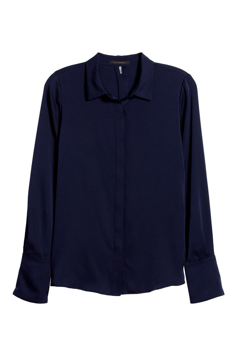Larissa Stretch Silk Blouse, Alternate, color, MIDNIGHT BLUE