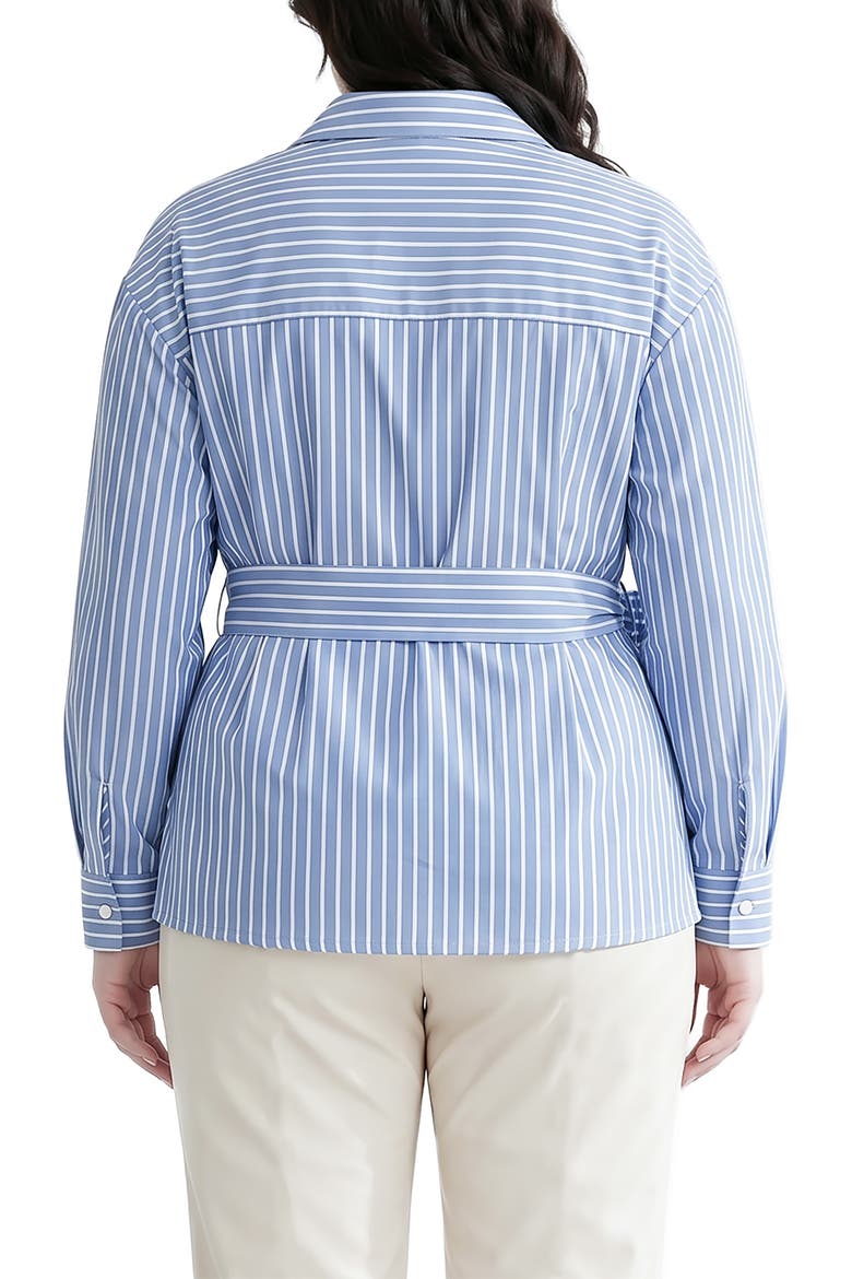 Stripe Wrap Front Shirt, Alternate, color, BLUE
