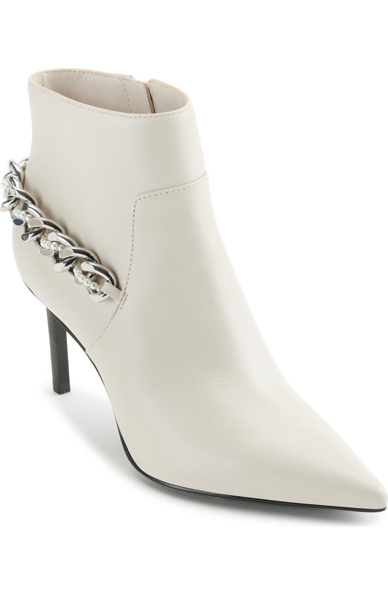 KARL LAGERFELD PARIS Samra Chain Ankle Bootie, Main, color, Soft White