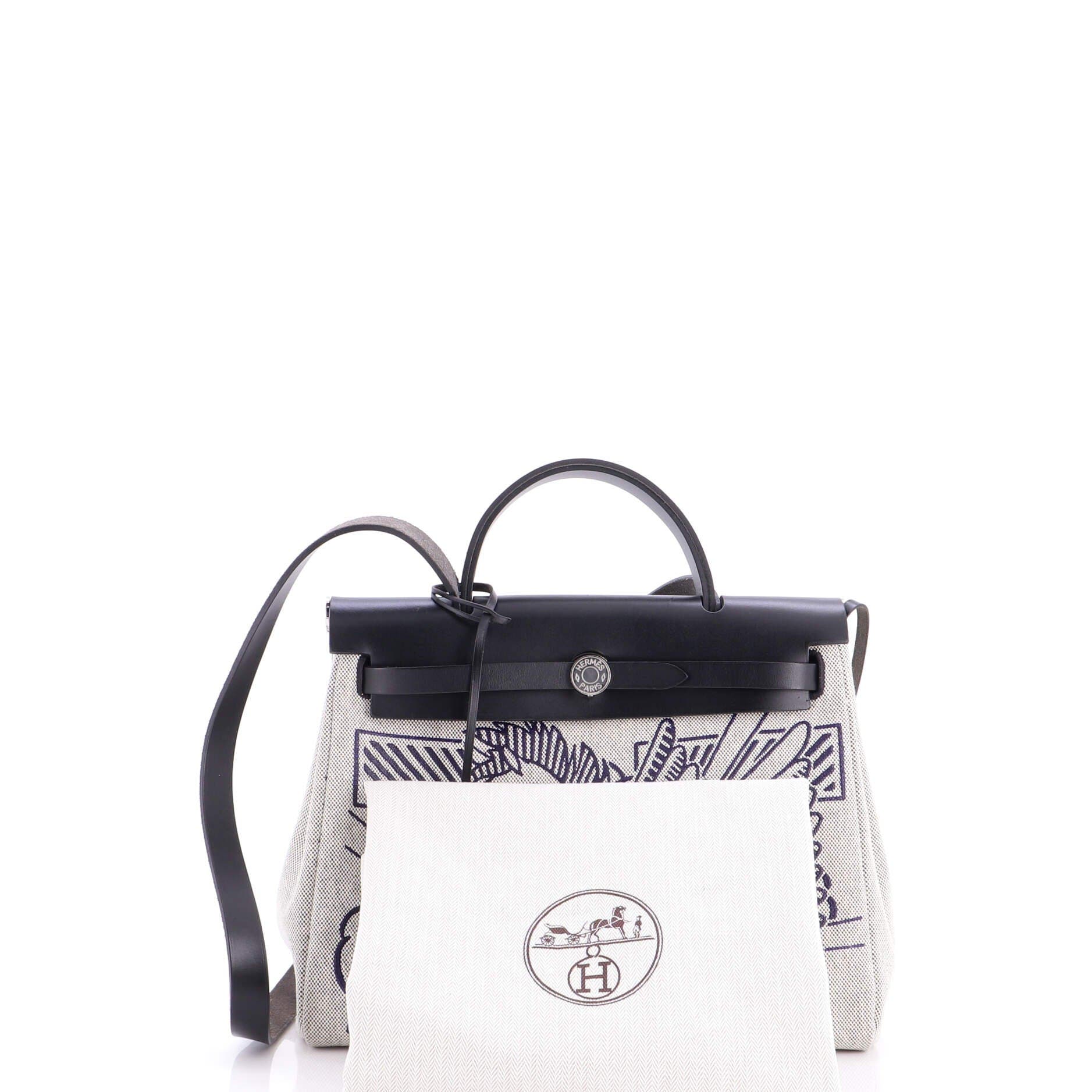 Herbag Zip Pegase Pop Toile and Leather 31, Alternate, color, Black
