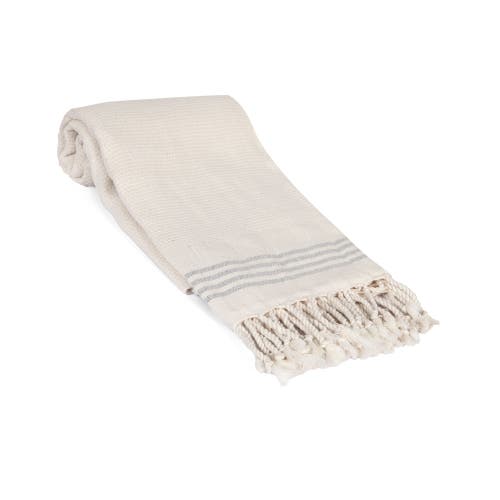 Olive And Linen Olive & Linen Whisper Weight Natural Turkish Towel In Brown
