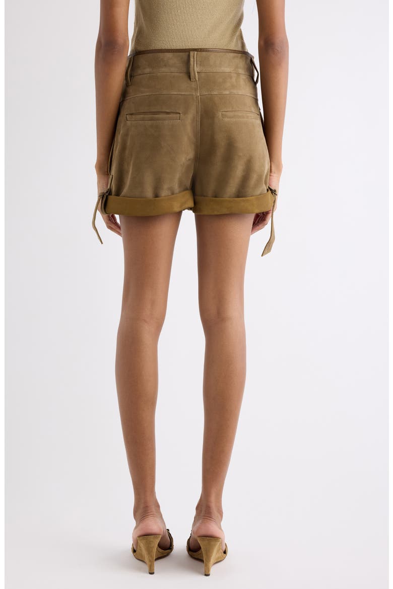 Marline Cuffed Suede Shorts, Alternate, color, BRONZE