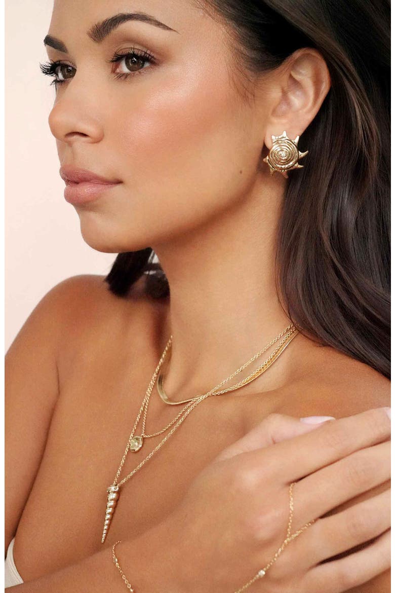 Sorrento Shell Statement Earrings, Alternate, color, GOLD