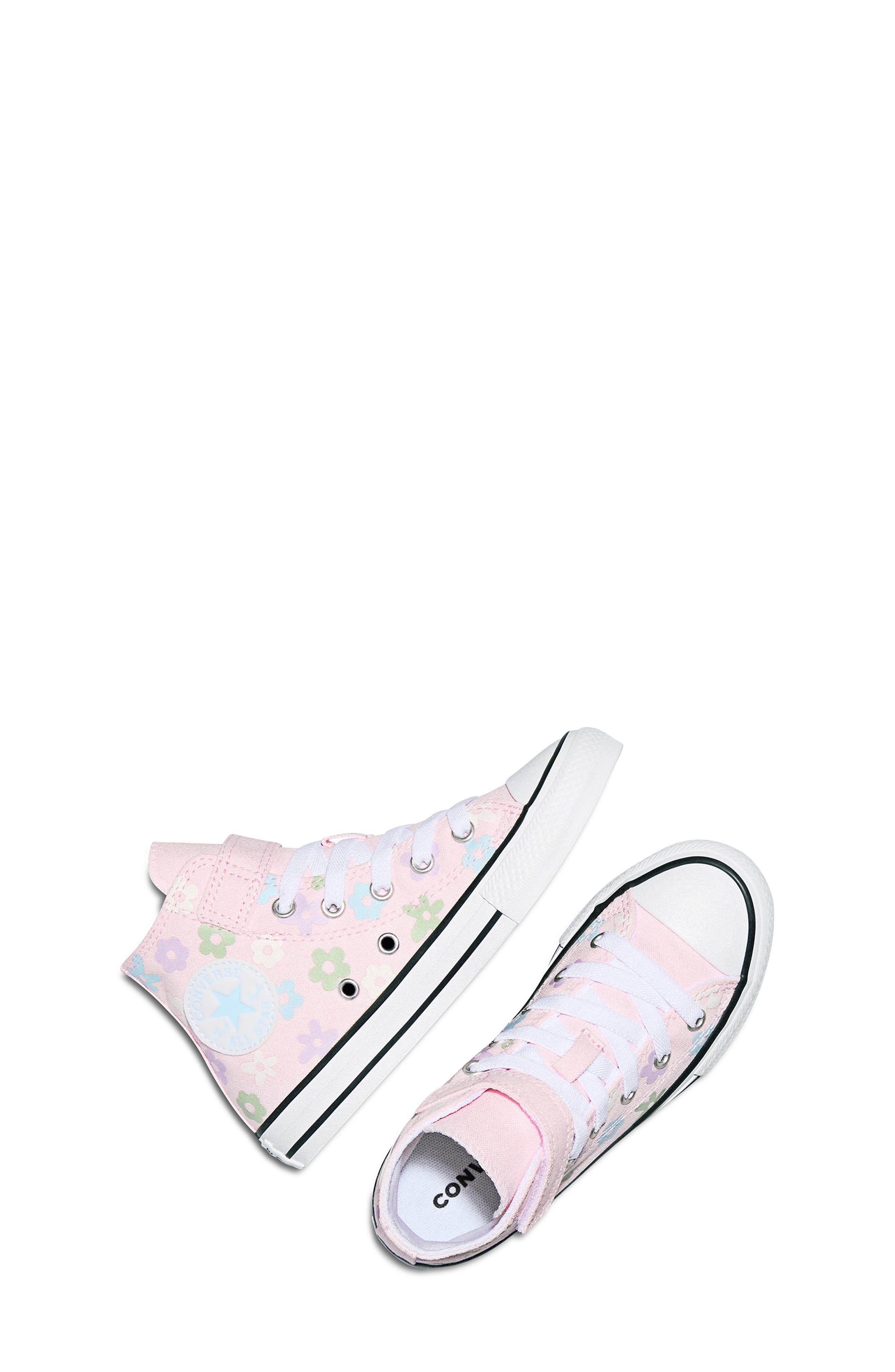 Converse Kids' Chuck Taylor All Star Easy On Canvas High Top Sneaker, Alternate, color, New Found Bloom/ White