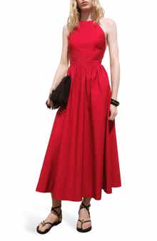 MANGO Sleeveless Fit & Flare Maxi Dress