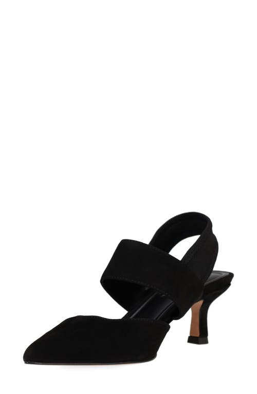 Pelle Moda Kiam Slingback Pointed Toe Kitten Heel Pump In Black