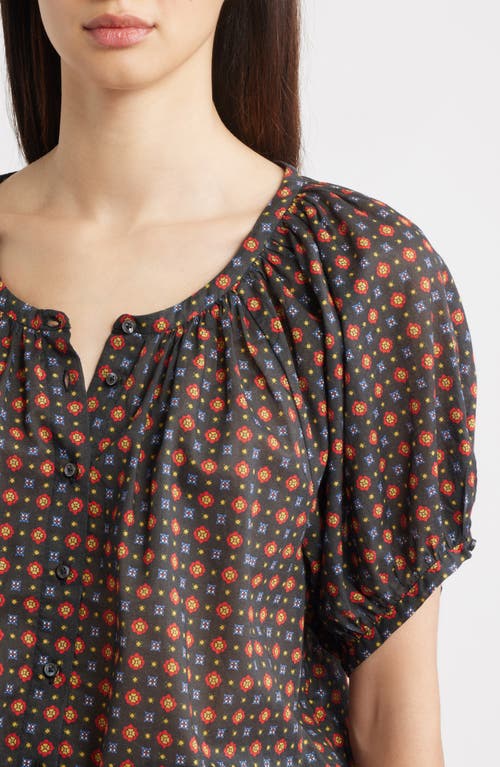 Doen June Gathered Floral-print Organic Cotton-voile Blouse In Multi