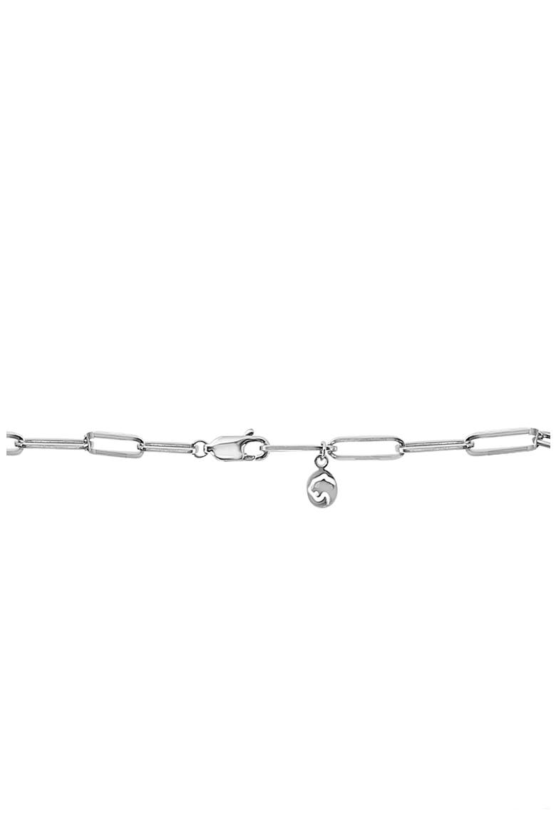 Diamond Sterling Silver Paperclip Chain Necklace, Alternate, color, SILVER