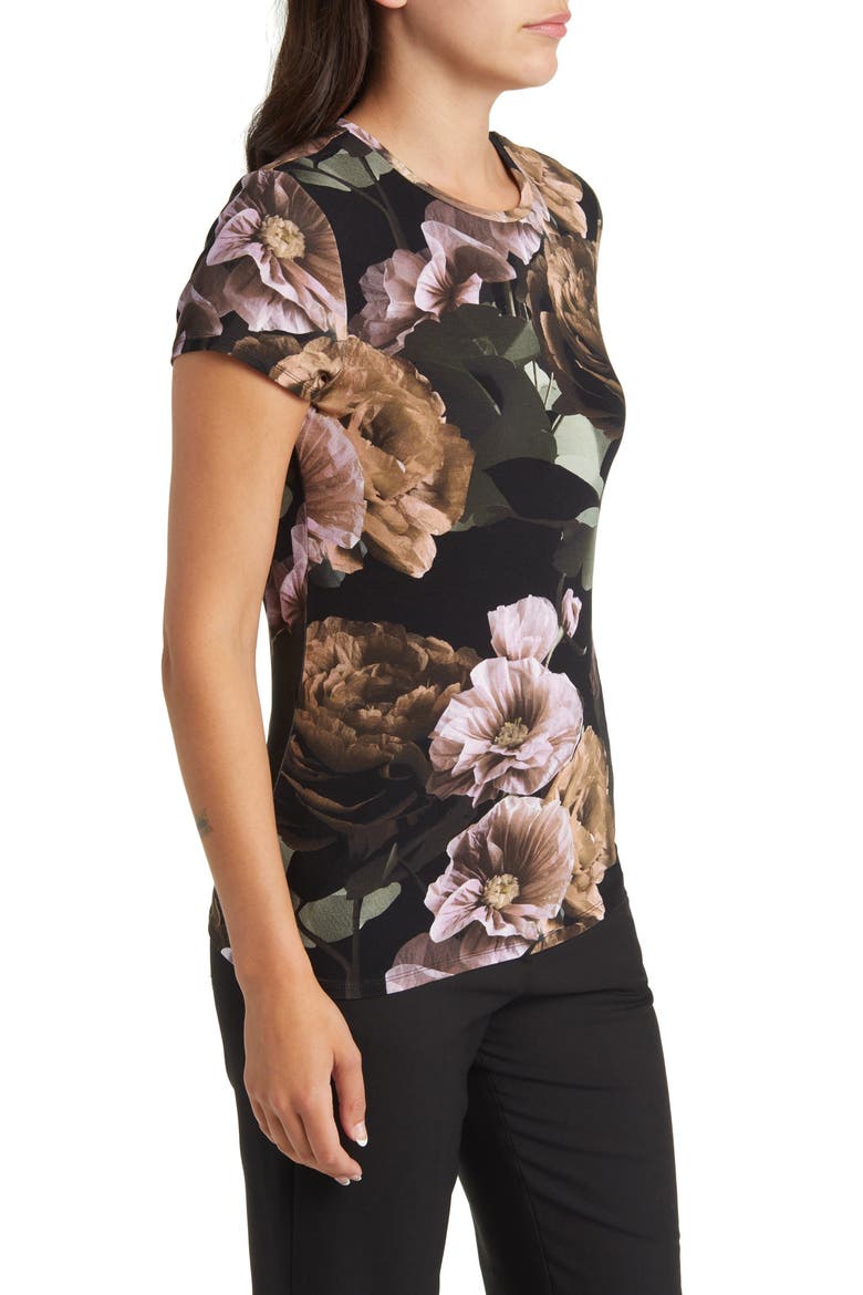 Morlaa Floral T-Shirt, Alternate, color, BLACK