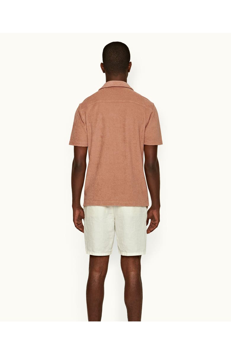 Orlebar Brown Cornell Linen Easy Tailored Fit Washed Linen Shorts, Alternate, color, Sandbar