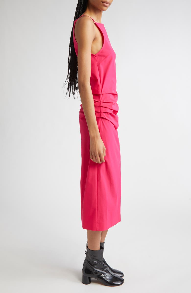 Proenza Schouler Priya Ruched Bi-Stretch Cotton Blend Midi Dress, Alternate, color, Orchid