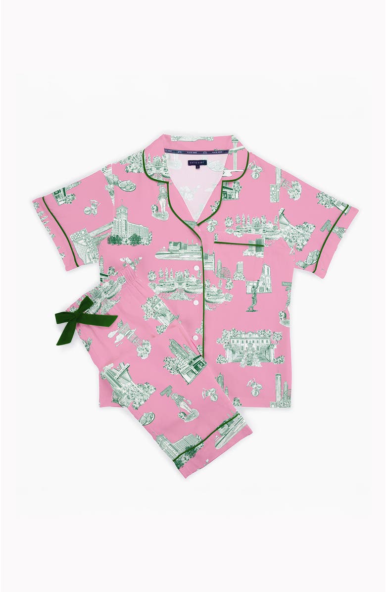 Katie Kime Atlanta Toile Pants Set, Alternate, color, Pink