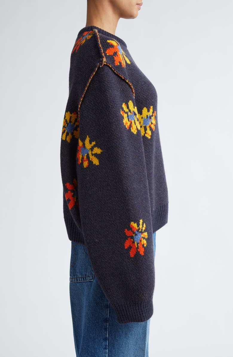 Meryll Rogge Daisy Jacquard Merino Wool Sweater, Alternate, color,