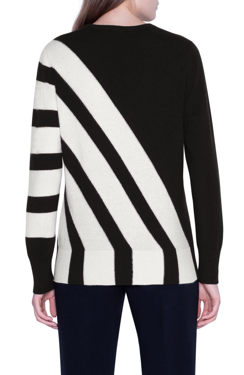 Akris Intarsia Stripe Cashmere Sweater, Alternate, color,