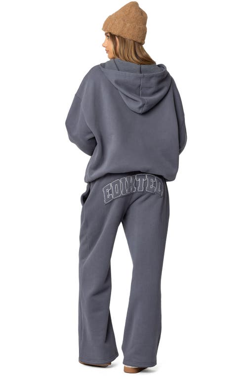 Shop Edikted Forever Appliqué Zip Hoodie In Gray