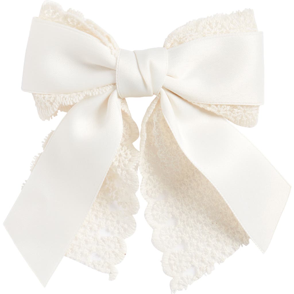 Bp. Lace Detail Bow Barrette In Neutral
