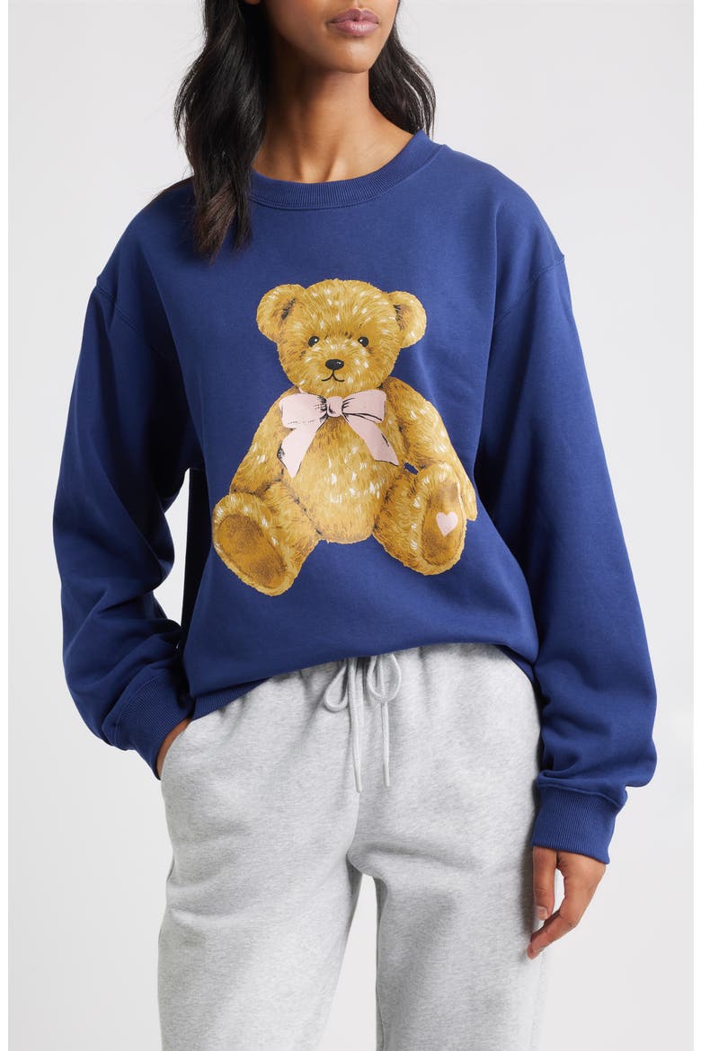 Love You Heart Graphic Sweatshirt, Main, color, MEDIEVAL BLUE
