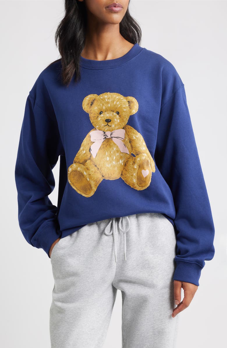 GOLDEN HOUR Love You Heart Graphic Sweatshirt, Main, color, Medieval Blue