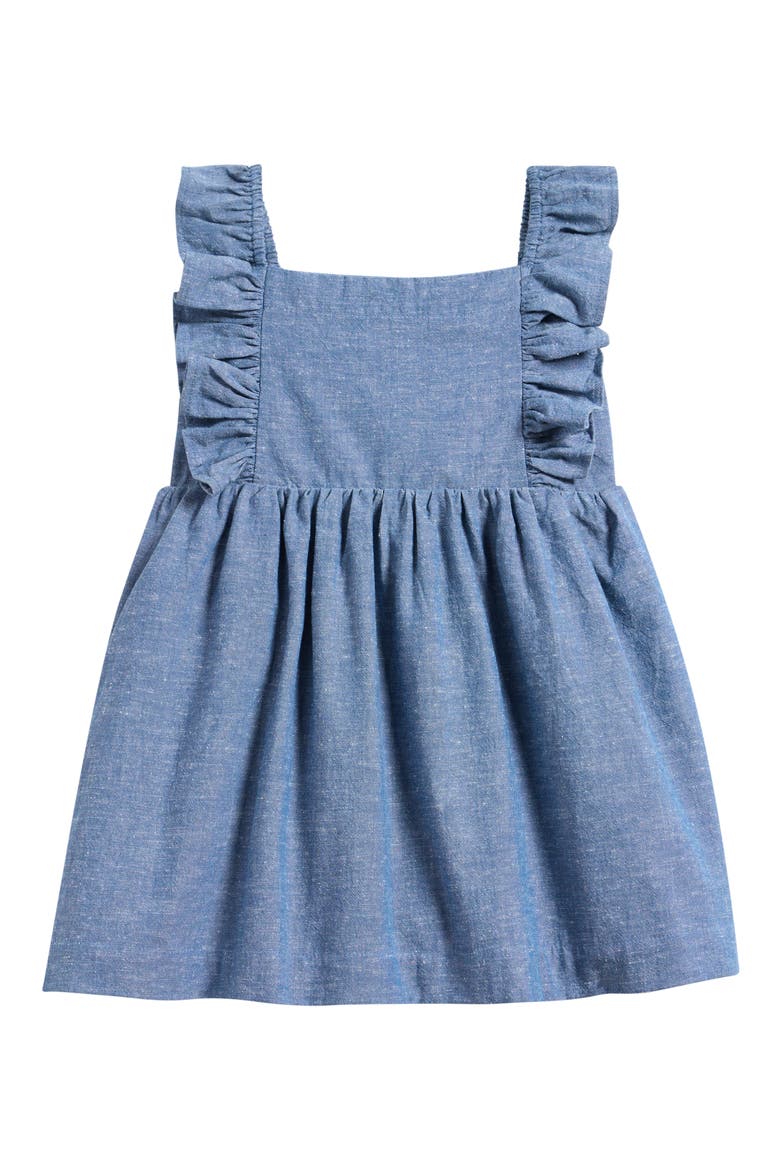 Kids' Flutter Sleeve Chambray Dress, Main, color, CHAMBRAY