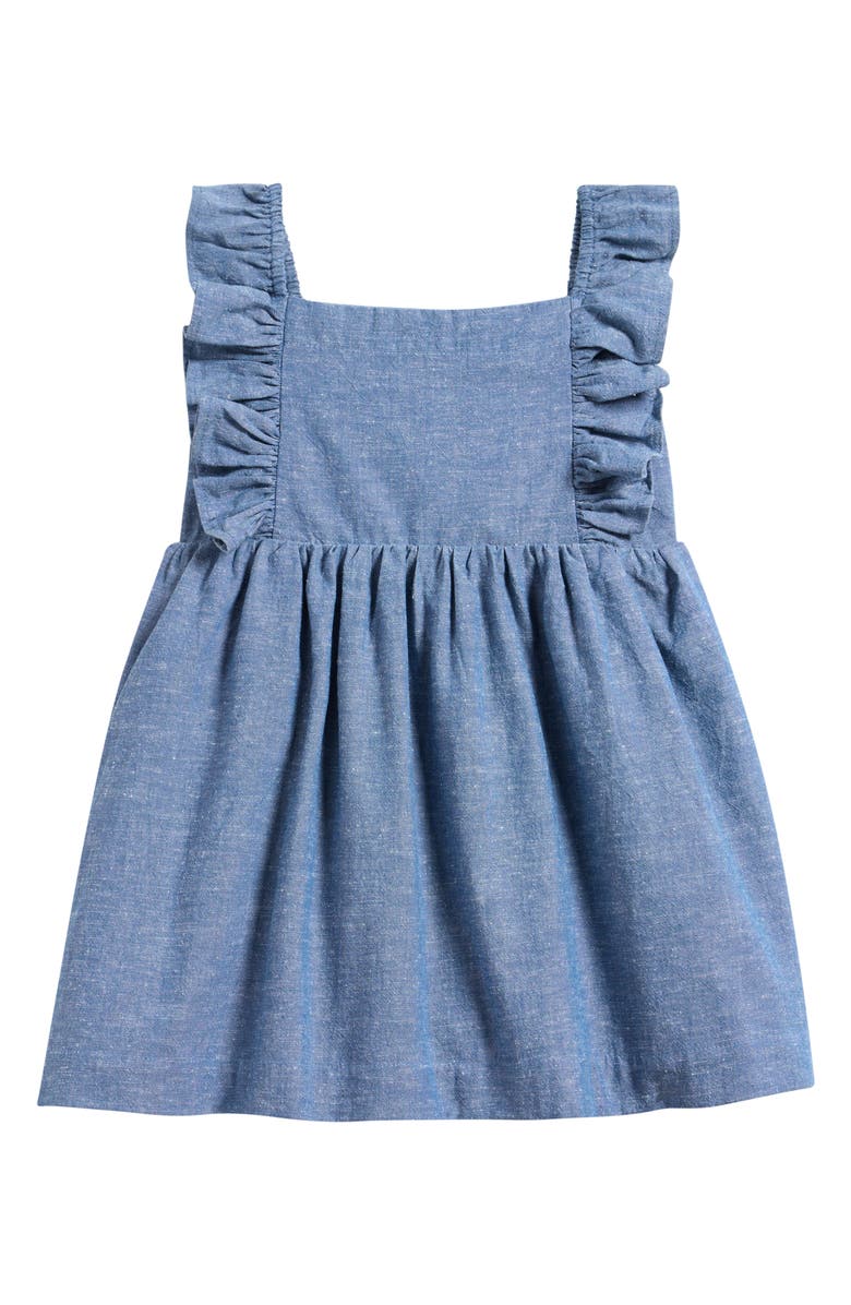 Pehr Kids' Flutter Sleeve Chambray Dress, Main, color, Chambray