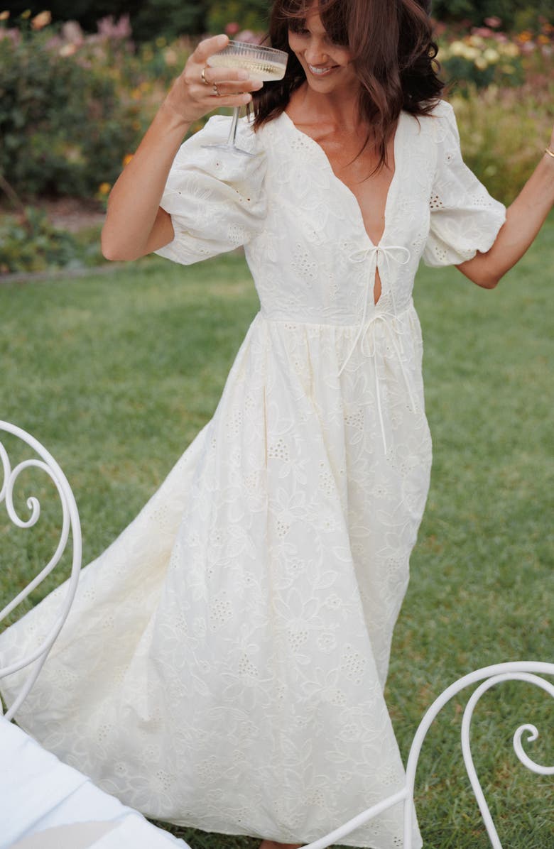 Petal & Pup Karla Eyelet Embroidered Maxi Dress, Alternate, color, 