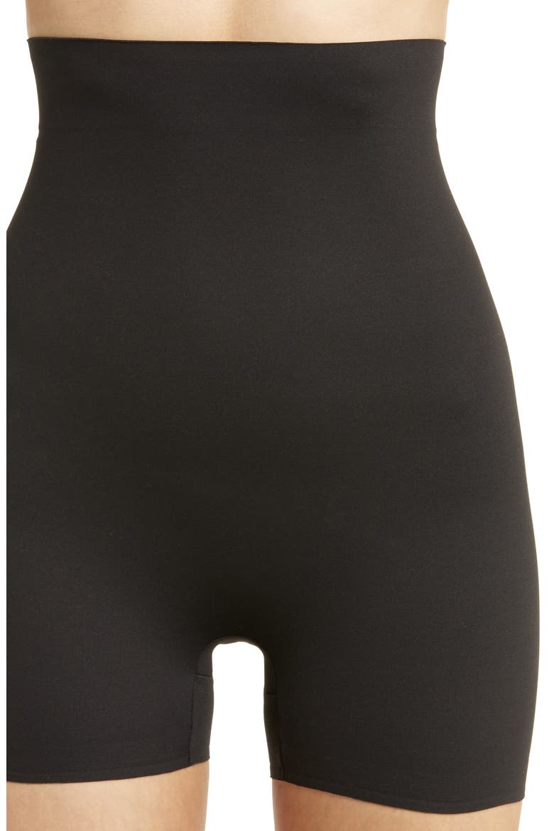 Sleek Essentials High Waist Shaping Shorts, Alternate, color, BLACK