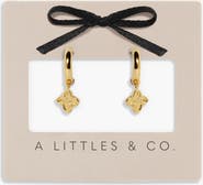 A Littles & Co Signature Clover Collection Textured Clover Hoop Earrings In Gold-Tone Plating