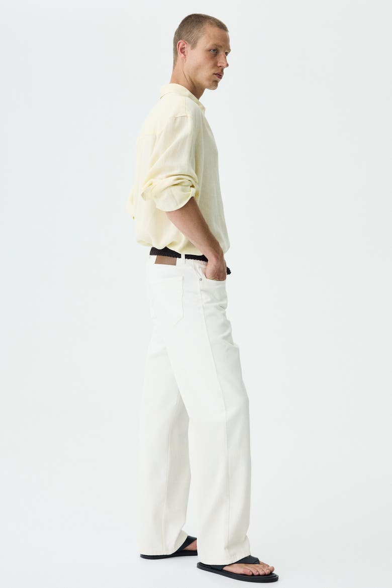 Relaxed-fit Cotton Pants, Alternate, color, White