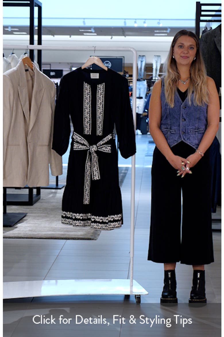 Cala Embroidered Tie Waist Cotton Dress video