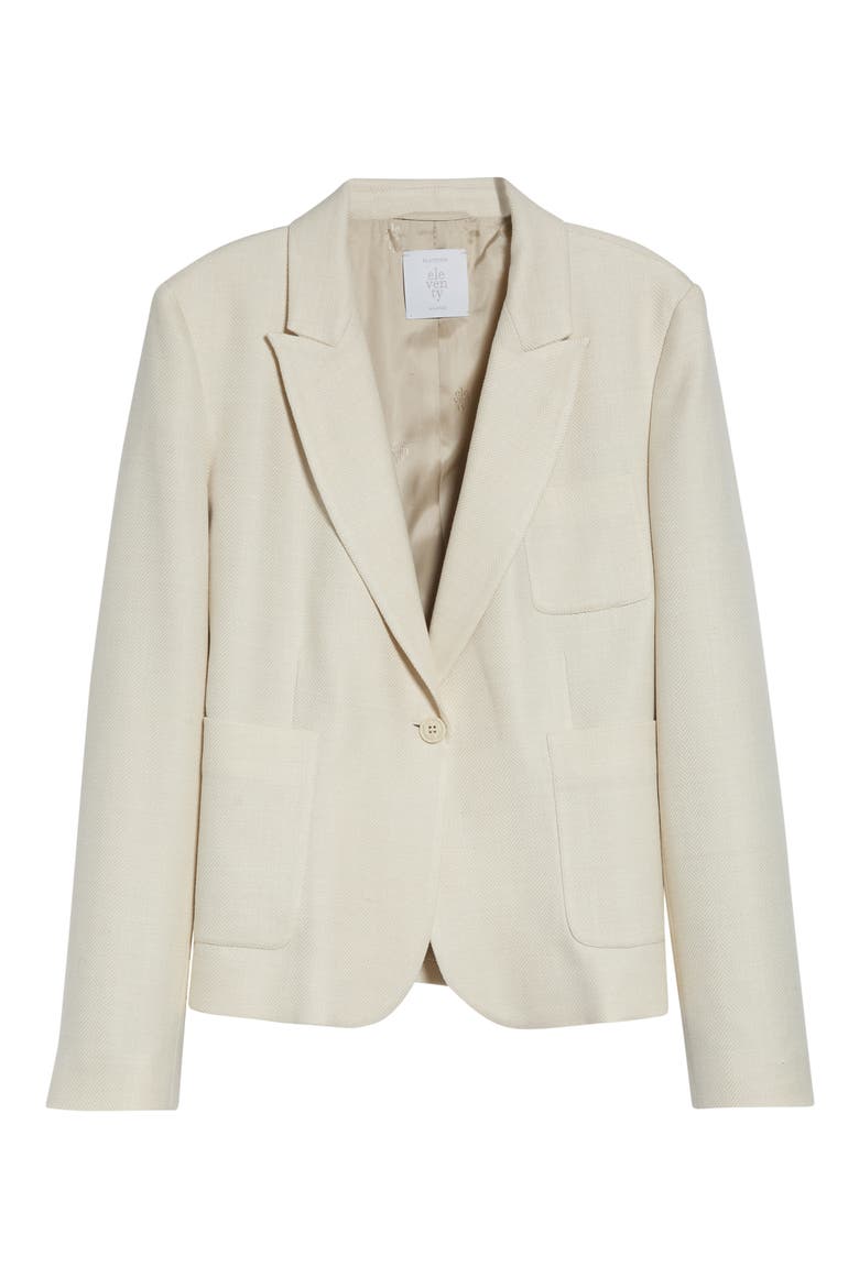Herringbone Wool Blend Jacket, Alternate, color, 00 IVORY