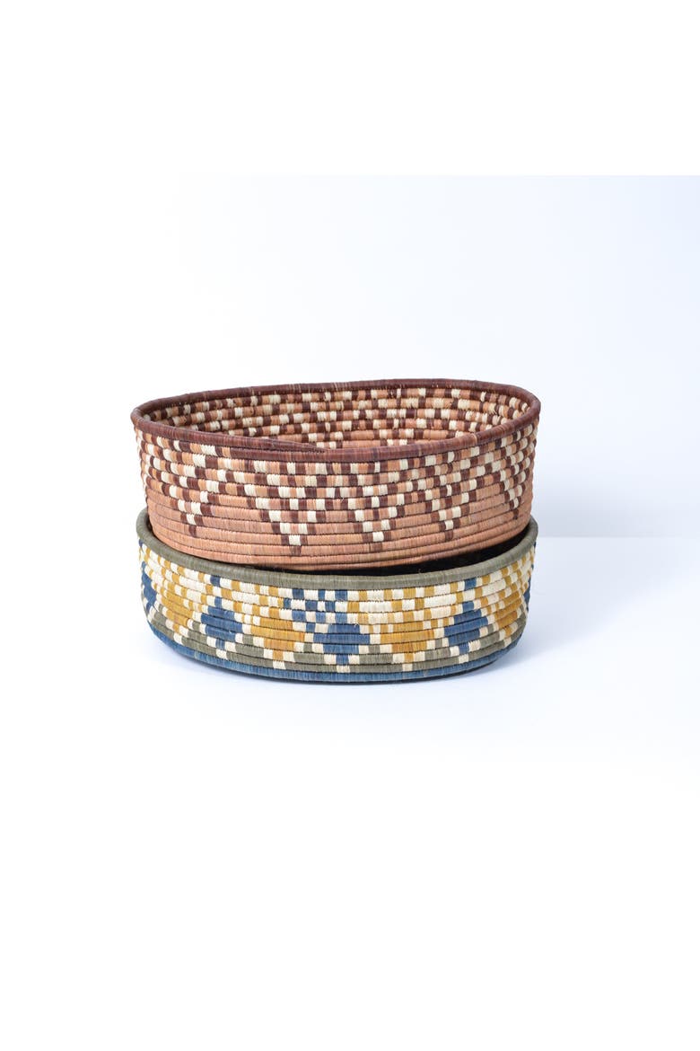 Zig Zag Bread Basket, Alternate, color, Brown