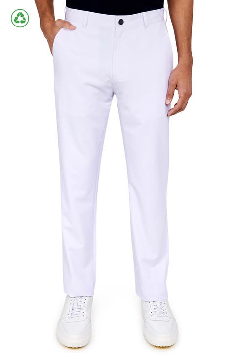 Regular Fit Solid Flat Front Recycled Performance Golf Pants