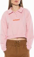 Alexia Admor Kario Crop Polo Sweatshirt