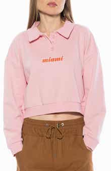 Alexia Admor Kario Crop Polo Sweatshirt