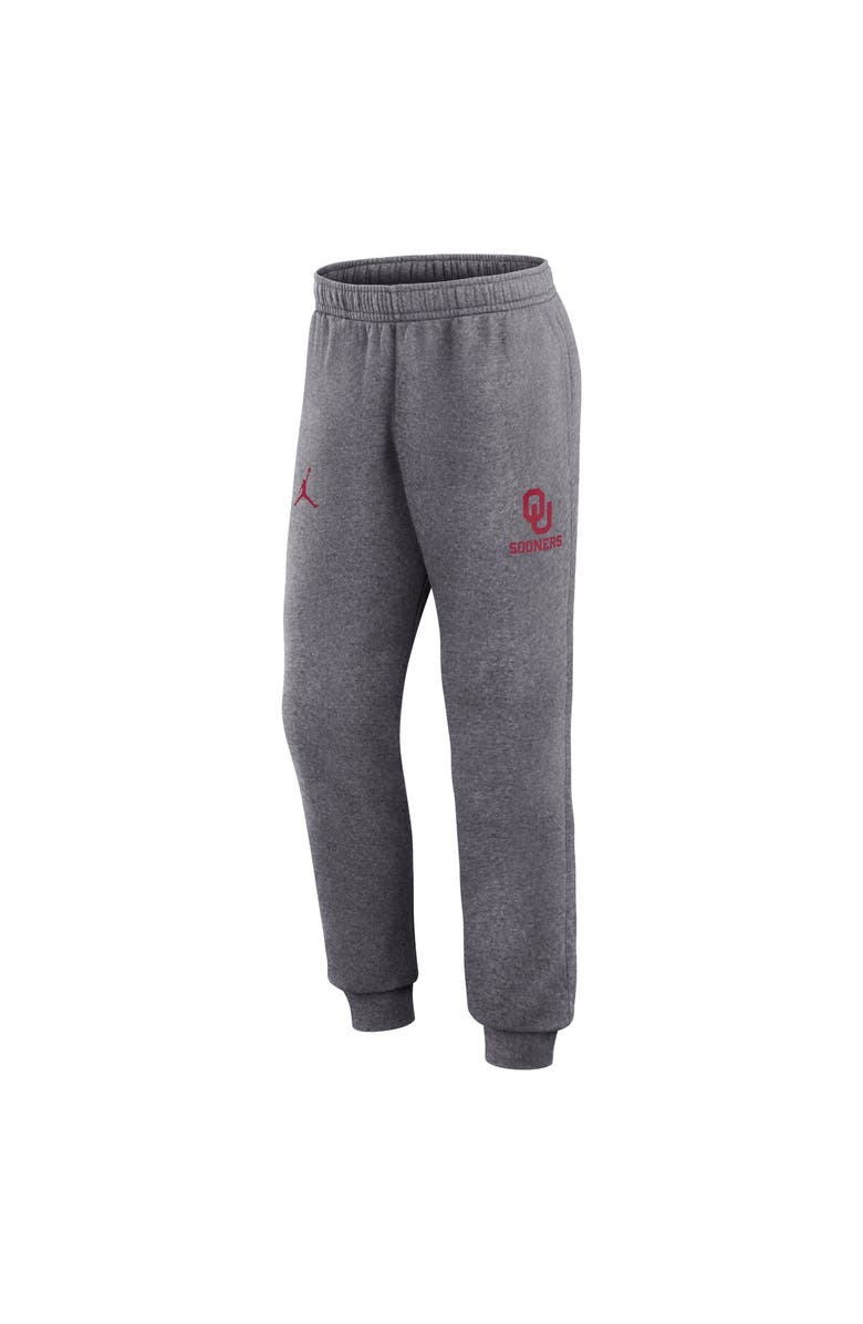 Jordan Brand Men's Jordan Brand Heather Gray Oklahoma Sooners Primetime Club Fleece Jogger Pants, Alternate, color, 