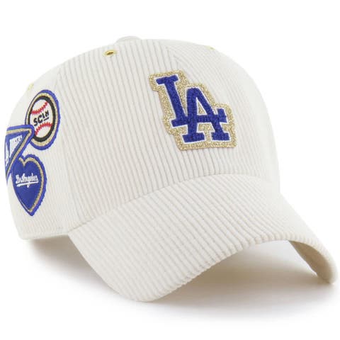 Men's '47 x Stoney Clover Lane Natural Los Angeles Dodgers Badges Charm Clean Up Adjustable Hat